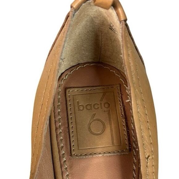 Bacio 61 Shoes Womens 9 W Wide Tan‎ Espadrille Wedge Preppy Neutral Minimalist - Picture 12 of 13